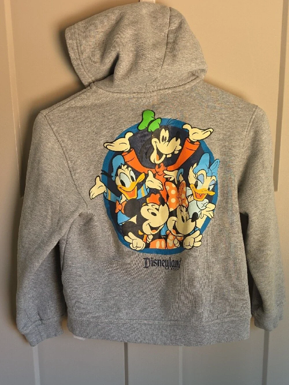 Disneyland 2023 Gray Hooded Zip-Up Sweatshirt with Mickey Graphic